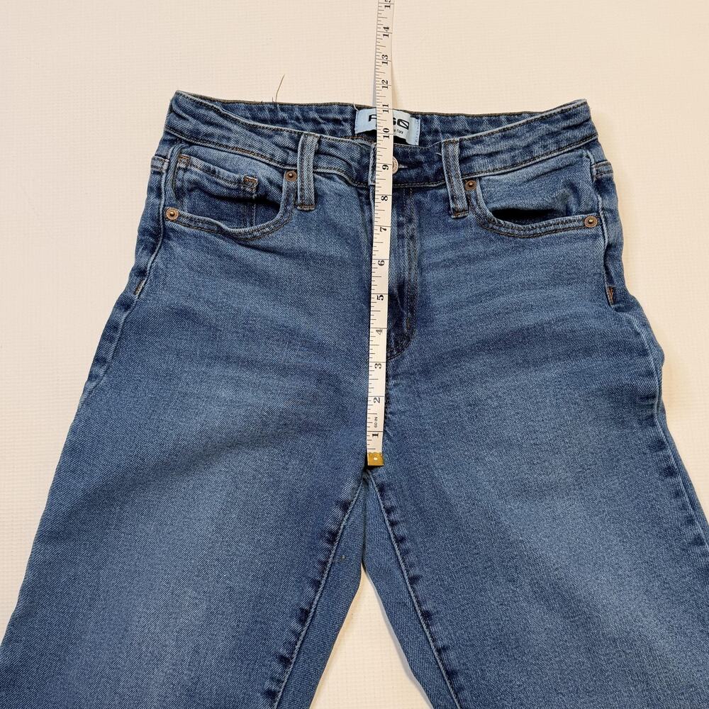 RSQ Jeans Womens 27 Blue High Rise Flare Stretch Denim 5 Pocket Medium Wash - Picture 5 of 11
